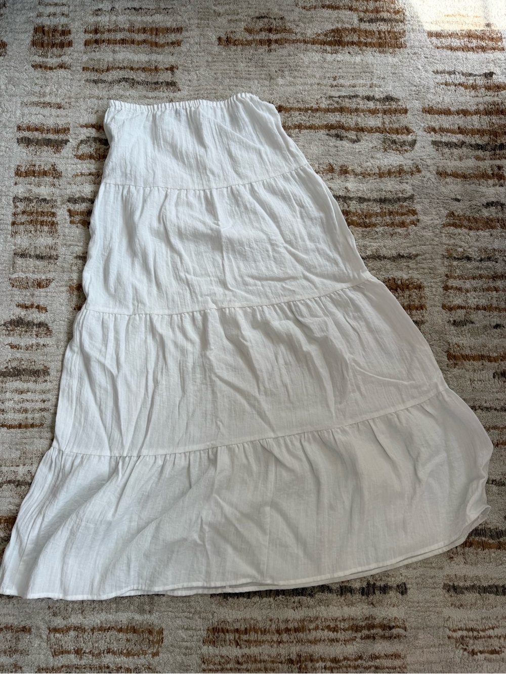 H&M White Tiered Maxi Skirt